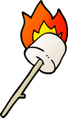 cartoon doodle marshmallow on stick