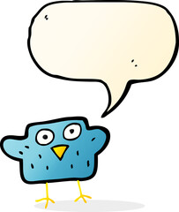 cartoon bird with speech bubble