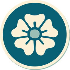 sticker of tattoo in traditional style of a flower