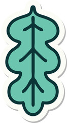 Obraz premium sticker of tattoo in traditional style of leaf