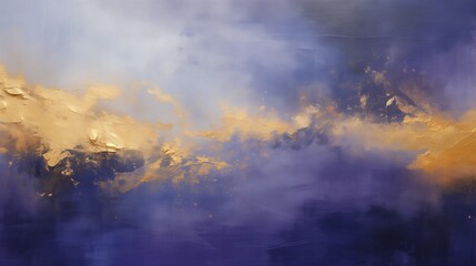 Obraz premium Abstract painting dark blue background with white and gold 