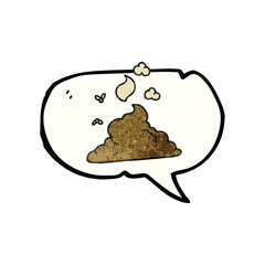 freehand speech bubble textured cartoon steaming pile of poop