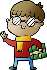 cartoon boy wearing spectacles