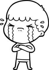cartoon man crying