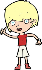 cartoon boy with positive attitude