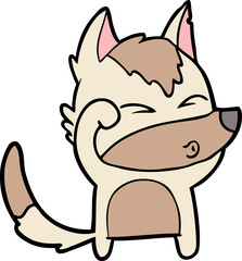 cartoon wolf pouting