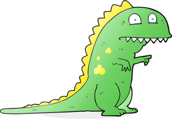 freehand drawn cartoon dinosaur