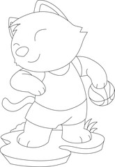 Cat Basketball player Basketball Sports Animal Vector Graphic Art Illustration