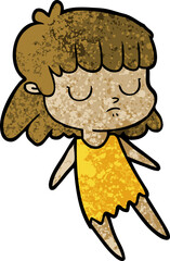 cartoon indifferent woman