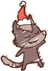 Christmas Dog Chalk Drawing