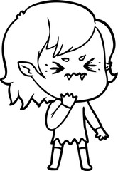 annoyed cartoon vampire girl