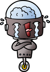 cartoon crying robot