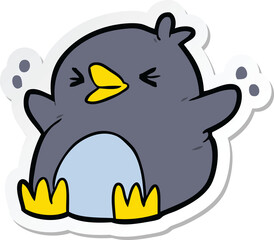 sticker of a cartoon penguin