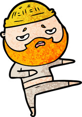 cartoon worried man with beard
