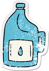 hand drawn distressed sticker cartoon doodle of a large drinking bottle
