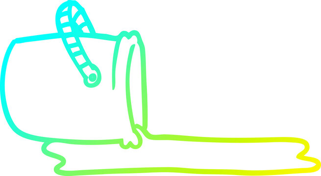 recommend clip art: cold gradient line drawing of a cartoon bucket