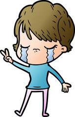 cartoon woman crying