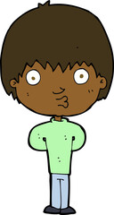 cartoon whistling boy