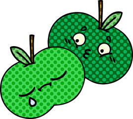 comic book style cartoon of a apples