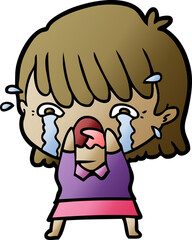 cartoon girl crying
