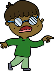 cartoon boy wearing spectacles