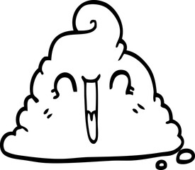 line drawing cartoon poop