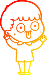 warm gradient line drawing of a cartoon man staring