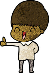happy cartoon boy