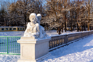 Zima w ogrodach pałacu Branickich, Białystok, Polska
