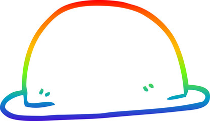 rainbow gradient line drawing of a cartoon hat