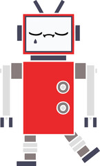 flat color retro cartoon of a robot