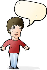 cartoon surprised man with speech bubble