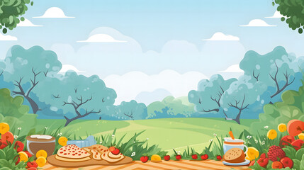 picnic party banner summer picnic party frame.