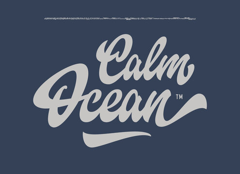 Calm Ocean. Original Retro Script Font. Vector

