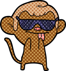 funny cartoon monkey wearing shades
