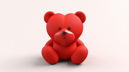 Icon of teddy bear toy with a heart. 3d rendering icon teddy bear toy with heart. Teddy bear toy with a heart