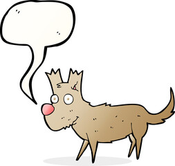 cartoon cute little dog with speech bubble