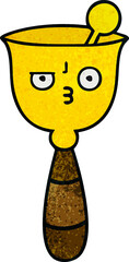 retro grunge texture cartoon of a school bell
