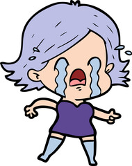 cartoon woman crying