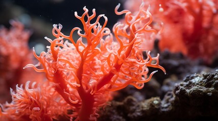 Naklejka na ściany i meble A beautiful orange-red coral in Madagascar.