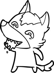 cartoon hungry wolf