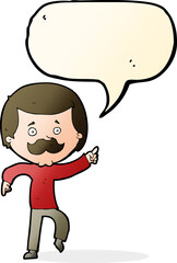 cartoon dancing dad with speech bubble