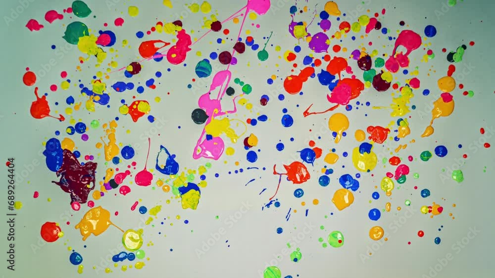 Poster motionlapse various colors splashed onto a white background. abstract image of various colors drippi
