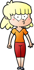 cartoon whistling girl