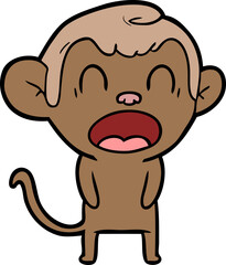 yawning cartoon monkey