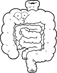 cartoon surprised intestines