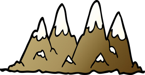 cartoon doodle mountain range