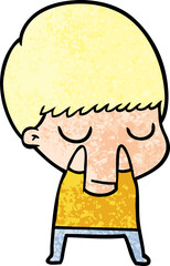 cartoon calm boy