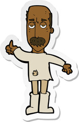 sticker of a cartoon annoyed old man