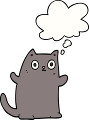 cartoon cat with thought bubble